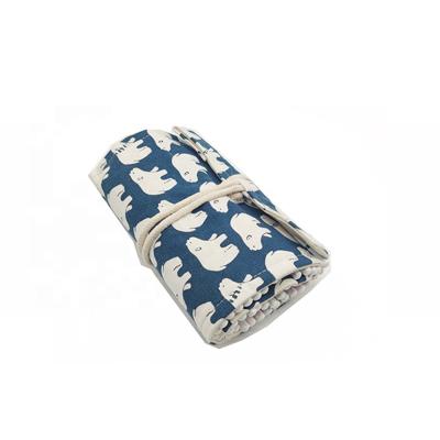 China Funny Cute Animal Pencil Pen Wrap Fabric Pencil Roll Colored Polar Bear Style Kids Gift for sale