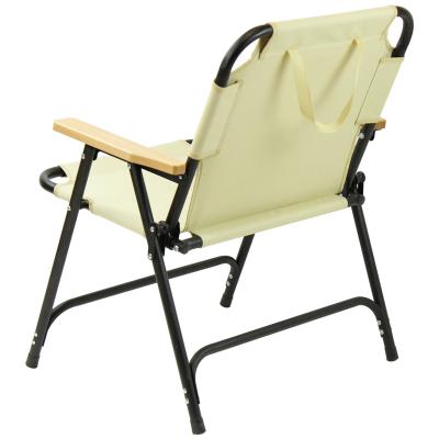 China New Easy Care Compact Motorcycle Folding Retro Outdoor Aluminum Chair With Wooden Camping Chair for sale