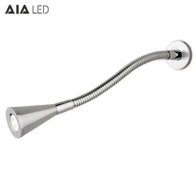 China IP40 hotel headboard wall lamp 3W Indoor reading light flexible snake led bedside wall light for sale