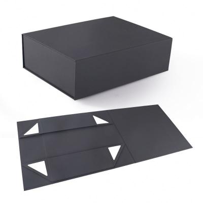 China Recycled Materials Custom Printed Rigid Cardboard Flat Folding Collapsible Gift Box for sale