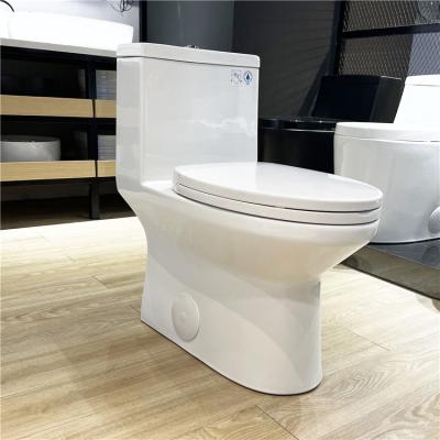 China Hot Selling European Double-Flow Sanitary Ware Inodoros Siphonic Strap Lavatory Ceramic WC One Piece Toilet for sale