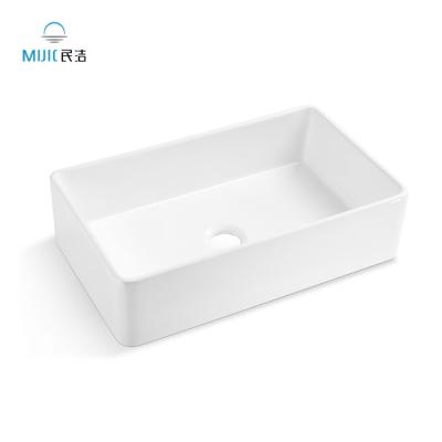 China Hot Selling China Faucet cUPC Farmhouse Porcelain Sink Ceramic Kitchen Sink Without Apron Handmade Ceramic Front Basin for sale