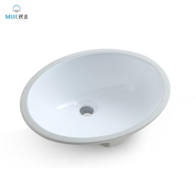 China Modern Toilets Ceramic White Oval Under Counter Wash Basin Undermount Ceramic Bathroom Sinks for sale