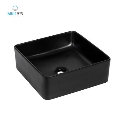 China Modern High Quality Sanitary Ware Nordic Handmade Matte Black Vessel Sinks Bowl Bathroom Sink Countertop Bathroom Basin for sale