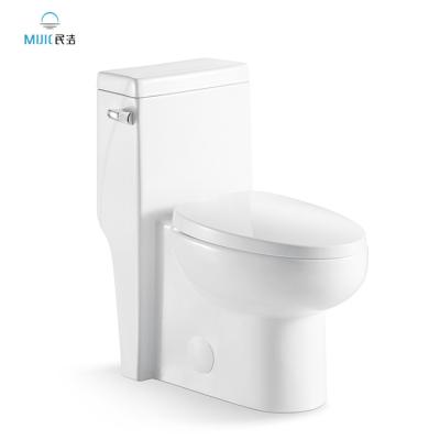 China Double-Flow Wholesale Price Bathroom Ware Sanitary One Piece Toilet White Ceramic Floor Stand Mounted Toilet Bowl for sale