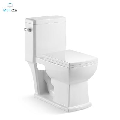 China Double-Flow Modern Ceramic Lavatory Toilet Bowl Commode Bathroom WC One Piece Toilet for sale