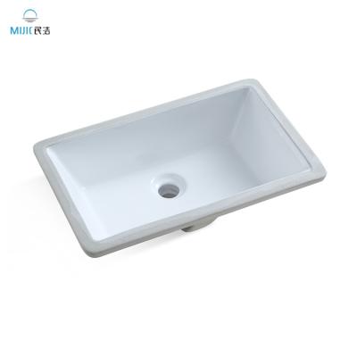 China High Standard Modern Bathroom Ceramic Sanitary Ware Undermount Ceramic Basin Rectangular Under Counter Bathroom Sinks for sale