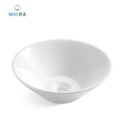 China Simple Modern Classic Over Sink White Handmade Ceramic Counter Basins Home Bathroom Sinks Art Basin For Hotel for sale