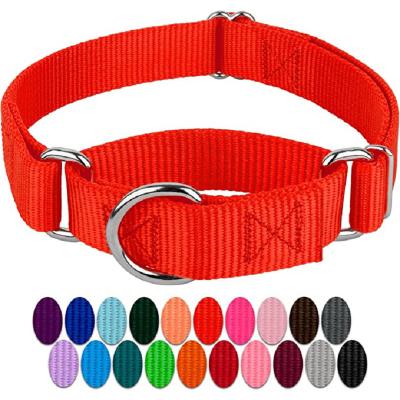 China Lights Martingale Collar - Warm Orange Martingale Durable Nylon Dog Collar - 19 Vibrant Color Options for Small Medium Large Dogs for sale