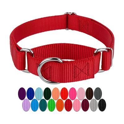 China Lights Hot Selling Red Dog Tracking Collar Plain Nylon Heavy Duty Dog Collar For Training Walking Dogs for sale