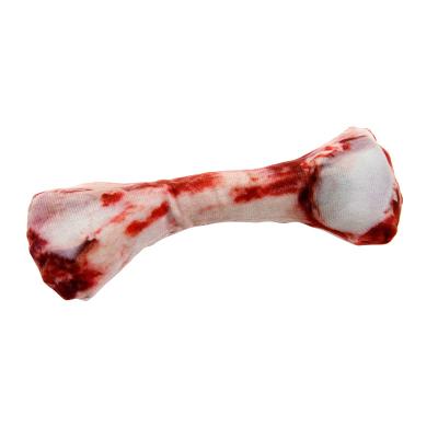 China Viable Plush Squeaky Dog Bite Interactive Plush Dog Chewing Bone Plush Squeaky Game Toy For Dogs for sale