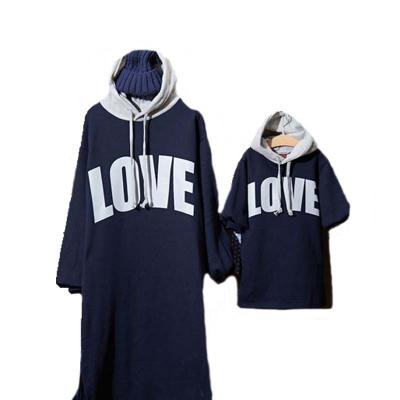 China Best Selling Long Big Letter Fleece Sweaters QUICK DRY Casual Loose Parent-child Clothing for sale