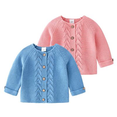 China New Autumn And Winter Breathable Pure Color Knitting Single Breasted Baby Clothes Coat for sale