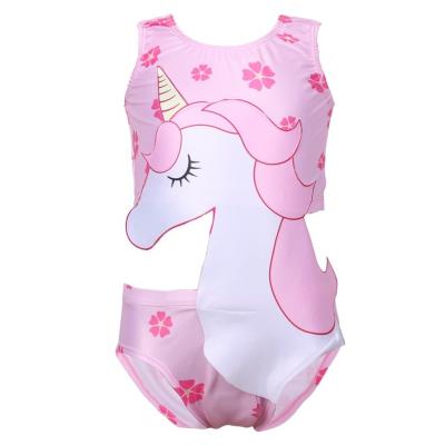 China 2020 Breathable New Cute Cartoon Printed Unicorn Little Girl One Piece Swimsuit for sale