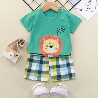 China Casual Cotton Shorts Sleeve Tops And Shorts Summer Kids Boy Clothes Set for sale