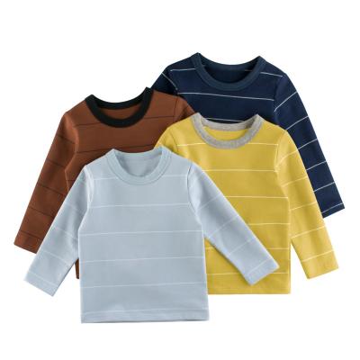 China Fashion Cotton QUICK DRY Stripe Printing Lovely Kids Boy Long Sleeve T-Shirt for sale