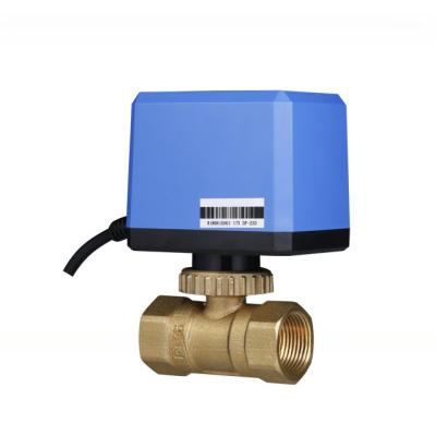 China Fan Coil Electric Actuated Spring Return Actuator DN50 Brass 3 Way Motorized Ball Valve for sale