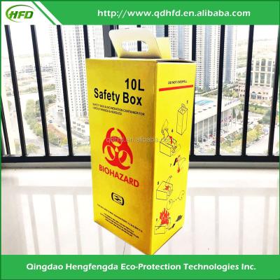 China Waterproof Biohazard Cardboard Safety Box For Hospital Used Cardboard Sharps / Medical Waste Box for sale