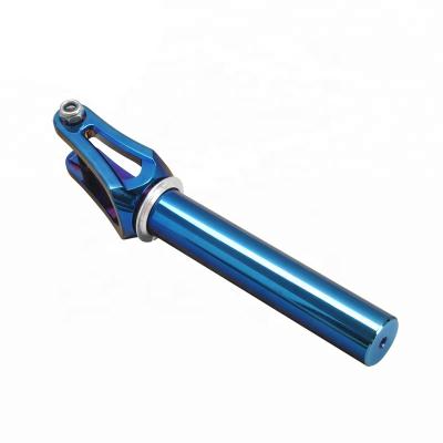 China Stunt Scooter Funsea Customized Scooter Parts Alloy 6061-T6 PVD High End Dirt Stunt Scooter Aluminum Blue Front Fork RX-FSF-03 for sale