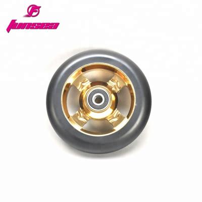 China 2 Wheels Stunt Scooter Aluminum Alloy 6061 PU 88A 100mm Tire 4 Spokes Extreme Freestyle Street Kick Scooter Two Wheel for sale