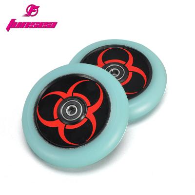 China high quality 2 wheel stunt scooter factory wholesale cheap price sadness in dark stunt pro 100mm PU-88A ABEC-9 chromoly 3 wheel for scooter for sale