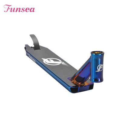 China Professional Stunt Scooter Platform Wholesale Customized High Quality Blue PVD Professional Aluminum Stunt Scooter Platform For 100 110 120mm Rear Wheels for sale