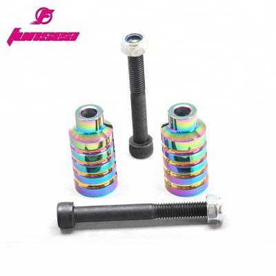 China Funsea Alloy Perfect 12.9 Axle High End Universal High Strength Mixed Color Stunt Scooter Stunt Scooter Peg Rider Peg Pro for sale