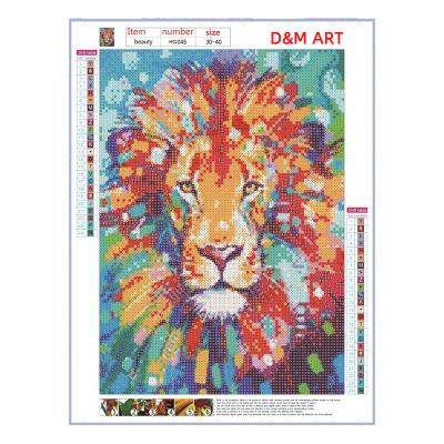 China Modern Crystal Rhinestone Embroidery Cross Stitch arts crafts full drill DIY Lion Diamond Art Painting by numbers for sale