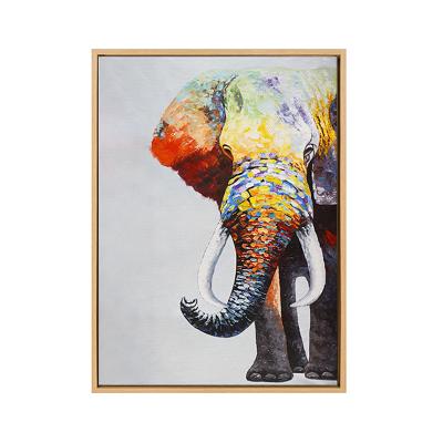 China Large Good Modern Home Decor Impressionist African Elephants Canvas Animal Multi Colored Oil Paintings for sale