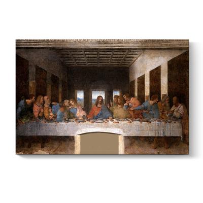 China Jesus Religious Posters The Last Famous Classic Dinner Painting Restored Da Vinci Canvas Prints For Living Room Decor for sale