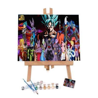 China Modern Anime Dragon Ball DIY Painting By Numbers Kits For Kids Living Room Bedroom Decoration for sale