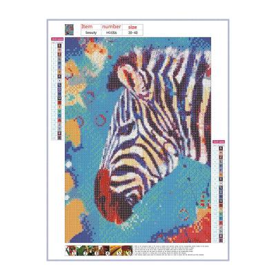 China Modern 5D DIY Crystals Bead Full Rhinestone Diamond Painting Zebra Picture By Number Kits For Room Decor for sale