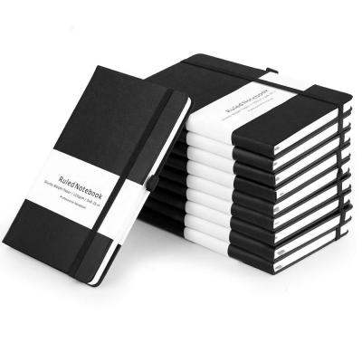 China Eco-friendly Paper Premium Thick Lined Lined Hardcover Notebook Black Diary For Office School Home Business for sale