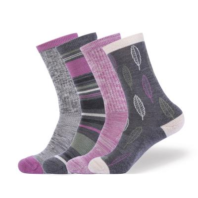 China 4 Pack Women Merino Wool Outdoor Hiking Trail Crew Sock Sporty Bedroom for sale