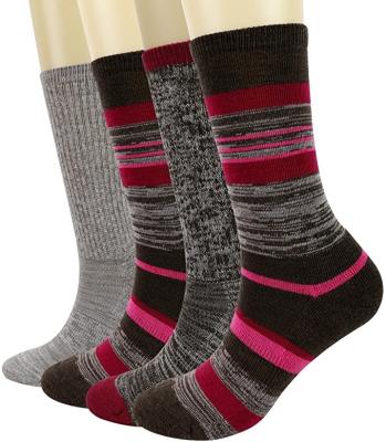 China Neatness Enerwear 4P Pack Anti-Slip Soft And Warm Women's Micro Merino Wool Crew Cushion Socks for sale