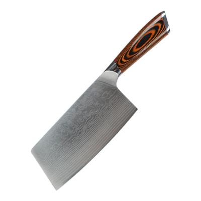 China TUOMEI 2021 Durable Damascus Pattern Traditional Kitchen Cutting Knife Stainless Steel Cleaver Knife for sale