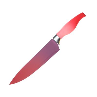 China Modern High Quality Brightly Colored PP Handle Progressive Change Color Kitchen Chef Knife Kitchen Candy Knife for sale