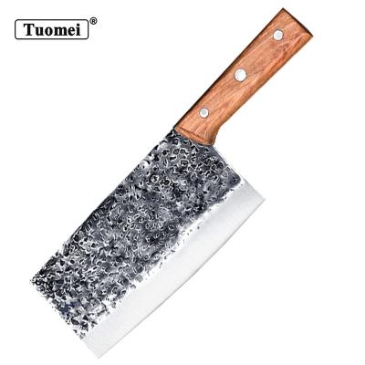 China Factory Viable Supplier TUOMEI Decorative Pattern 8 Inch Cleaver Knife 5CR15MOV Professional Chinese Chopping Butcher Kitchen Knife for sale