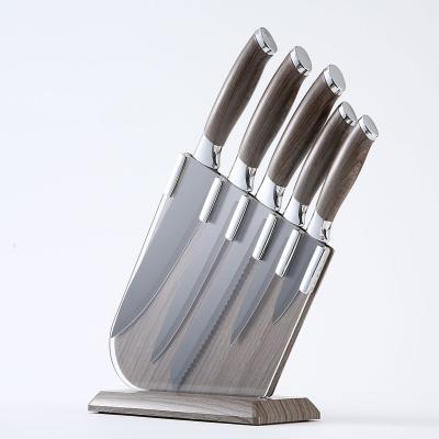 China Viable Sharp Woody Transparent Handle Knife Holder High Grade Comfortable Kitchen Knife Sets for sale