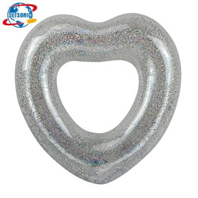 China Women Fun River Swimming Ring Float Pool Loungers Kids Swim Tube Floaties Glitter/Silver Safe Valves No Printing 4-7 Days J0PL-003 for sale