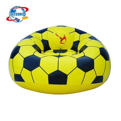 China PVC Inflatable Yellow Football Chair Inflatable Blow Up Chairs Inflatable Chair For Adult for sale