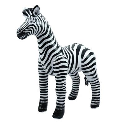 China Realistic Looking PVC 32inH Customized Toy Animal Inflatable Zebra Model For Yard Decoration for sale