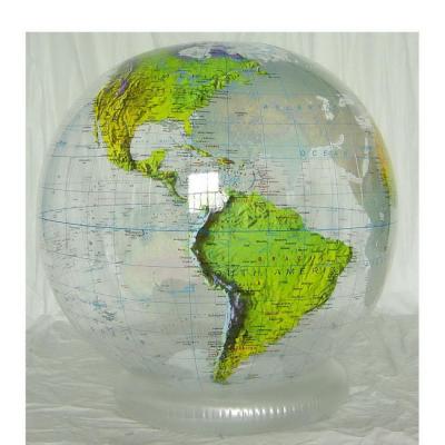 China CE Clear PVC Inflatable World Map Globe Inflatable Globe For Education Office for sale