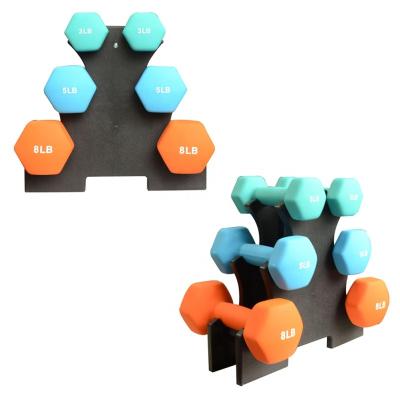 China Men Women Dumbbells Rubber Coated Dumbbell Home Use Set With Rack for sale