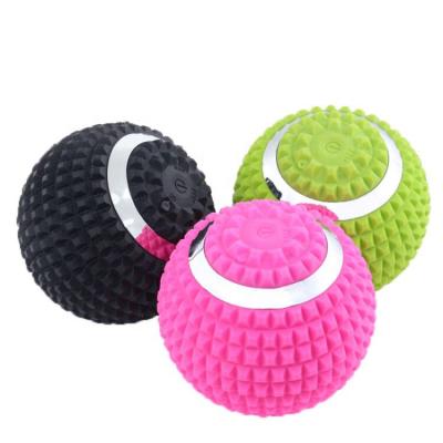 China Custom Logo Printing Electric Silicone Peanut Muscle Roller Waterproof Yoga Foam Vibrating Massager Ball for sale