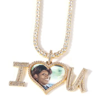 China New Environmentally Friendly Photo Letter Pendant I Love U Creative Love DIY Hip Hop Pendant Necklace for sale