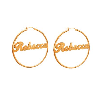 China 2021 fashion earrings duoying stainless steel custom name earrings round earrings for sale