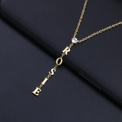 China CLASSIC Women Heart Necklace Stainless Steel Gold Pendant Jewelry Personalize Crystal Choker Custom Necklace for sale