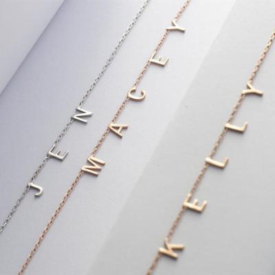 China CLASSIC Cool Letter Necklace 26 Fashion Stainless Steel Jewelry Gift Gold Christmas Gold Chocker Name Necklace For Women for sale