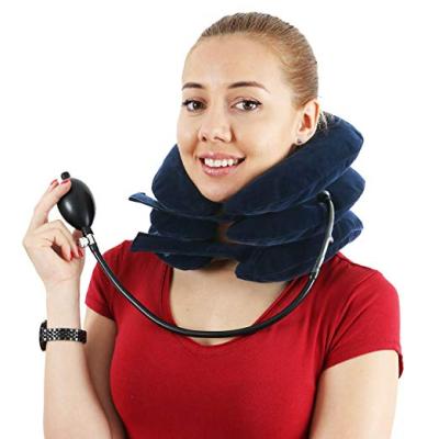 China Medical Equipment Full Adjustable Air Pressure Flannel Home Inflatable Soft Cervical Traction For Cervical Pain for sale